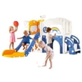 thumbnail image 5 of 10-in-1 Toddler Slide Playset for 1-3 Years Old, Indoor Outdoor Playground Equipment with Golf Set, Basketball Hoop, Climbing Frame, Drawing Board, Steering Wheel, 5 of 8