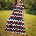 thumbnail image 7 of Delliss Girl's Summer Print Dresses Flying Sleeve Tiered Swing Casual Sundress, 7 of 7