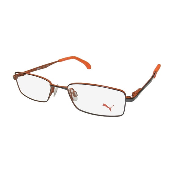 NEW PUMA 15426 MENS/WOMENS DESIGNER FULL-RIM GUNMETAL / ORANGE POPULAR SHAPE FULL-RIM VISION CARE FRAME DEMO LENSES 48-17-135 SPRING HINGES EYEGLASSES/GLASSES