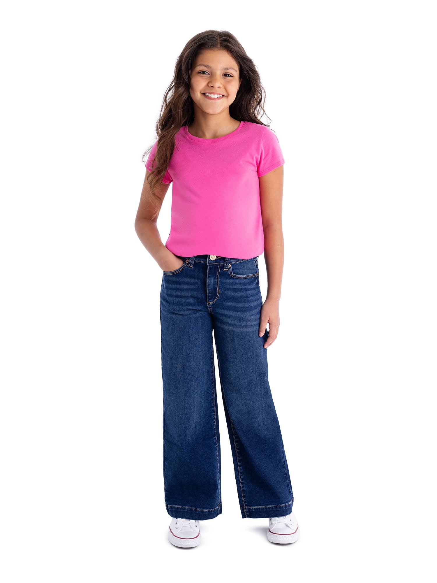 Jordache Girls High Rise Wide Leg Jean, Sizes 5-18