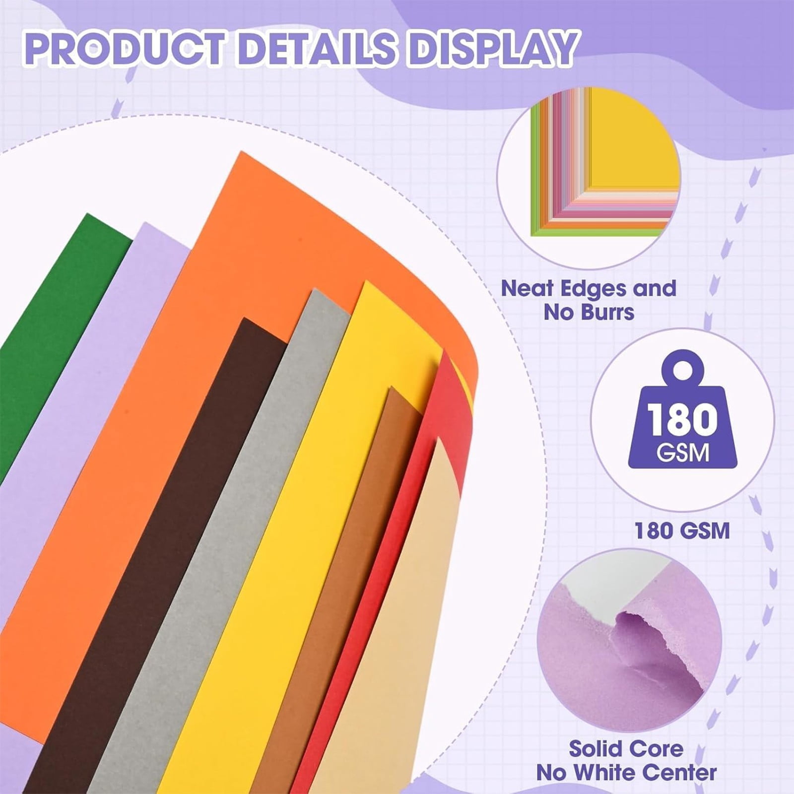 100Sheets Construction Paper,Neon Poster Board,Assorted Colors Construction Paper Card Stock Printer Paper for PrintingCardstock Paper,Color Paper for Diy Crafts(C)