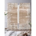 thumbnail image 2 of Brown Coastal Sheer Curtains 108 Inch Length 2 Panels Set, Summer Ocean Sea Ombre Starfish Corals Voile Window Treatment Semi Sheer Long Curtains Drapes for Bedroom/Living Room/Kitchen 52"x108"x2, 2 of 7