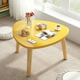 thumbnail image 4 of Modern Triangle Coffee Table - 15.75x15.75x11.81in Unique Funky Wood Coffee Tables for Living Room, Round Corner Table for Patio Office Balcony Natural(Yellow), 4 of 6