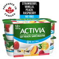 thumbnail image 2 of Activia Probiotic Yogurt, Fat Free, Vanilla/Strawberry/Peach/Raspberry, 12x100g, 2 of 8