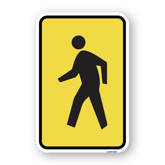 Pedestrian Crossing Symbol | 12" X 18" Heavy-Gauge Aluminum Rust Proof Parking Sign | Protect Your Business & Municipality | Made in The USA