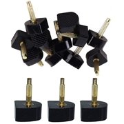 6 Pairs(12PCS) Black Women Lady Girls U Shaped Heel Cap Cover Shoe Replacement Heels Tips Replacement Dowels for High Heel Shoes (9mm x 9mm, Thin Pins 2.4mm)