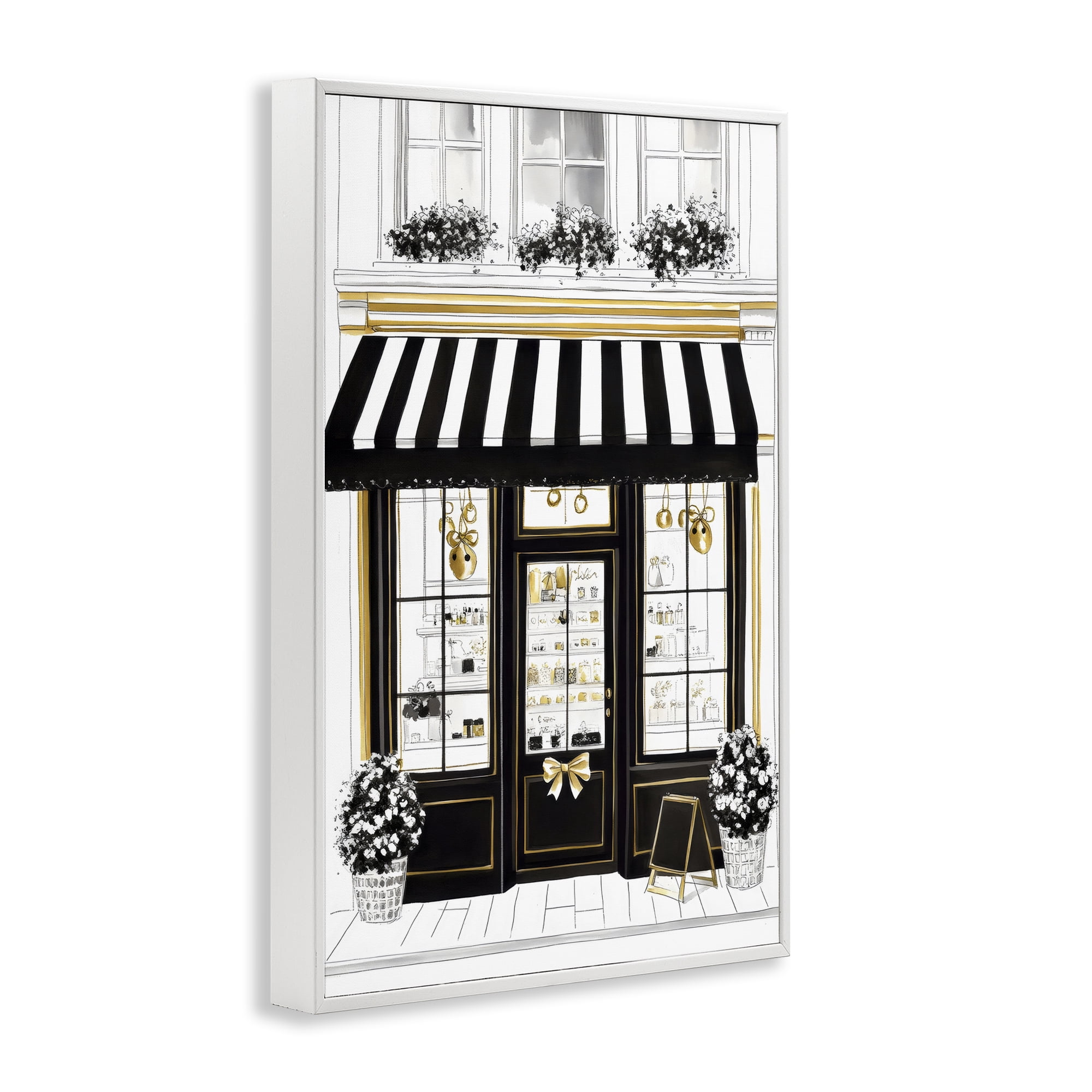 Stupell Industries Paris Storefront Window Display White Framed Giclee Art, design by Petal Prints Design