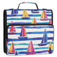 thumbnail image 5 of FORMRS Zipper Binder with Shoulder Strap 2-inch Ring 500 Sheet Capacity File Bag, Blue Hand Drawn Sailboats, 5 of 5