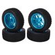 thumbnail image 4 of Juego de llantas y neumáticos de Goma Delanteros y Traseros de 4 Piezas de 75 mm para Coche Todoterreno RC Wltoys 144001 1/14 Azul, 4 of 8