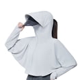 thumbnail image 2 of Women's Ice Silk Sun Protection Jacket with Detachable Brim and Full Face Coverage Featuring Lightweight Breathable Fabric Cuts for Summer Cycling Light Gray One Size, 2 of 5