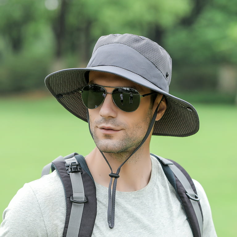 Fishing Hats Windproof UPF50+ UV Protection Bucket Beach Mesh Sun Hat  55-60cm 