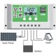 thumbnail image 3 of Controlador de carga del regulador del panel solar de 30 A para controlador de carga inteligente de batería de plomo/litio de 12 V/24 V con pantalla LCD y puertos USB duales, temporizador de encendid, 3 of 5