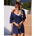 thumbnail image 3 of Ekouaer Summer Rompers for Women Short Sleeve Oversized T-shirt Romper Reversible Baggy Jumpsuit Outfits with Pockets, 3 of 6