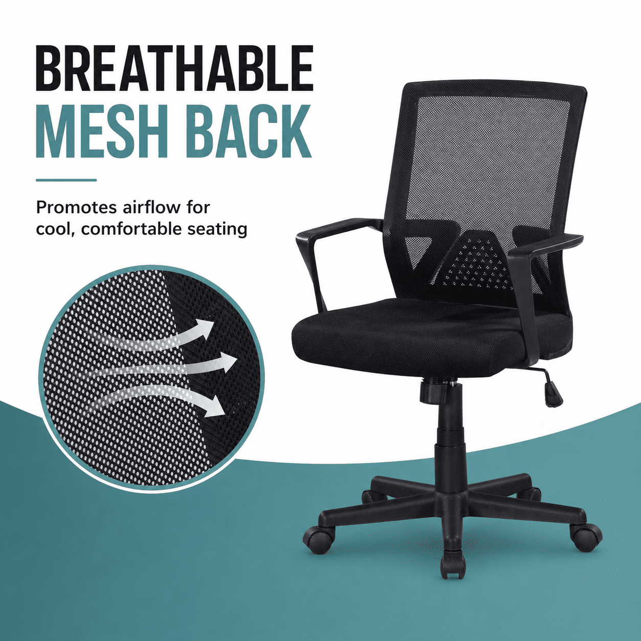 MOONMISS Height Adjustable Office/Task Chair with Armrest
