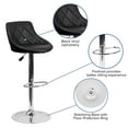 thumbnail image 3 of Emma + Oliver Black Vinyl Diamond Pattern Back/Bucket Seat Adjustable Barstool, 3 of 10