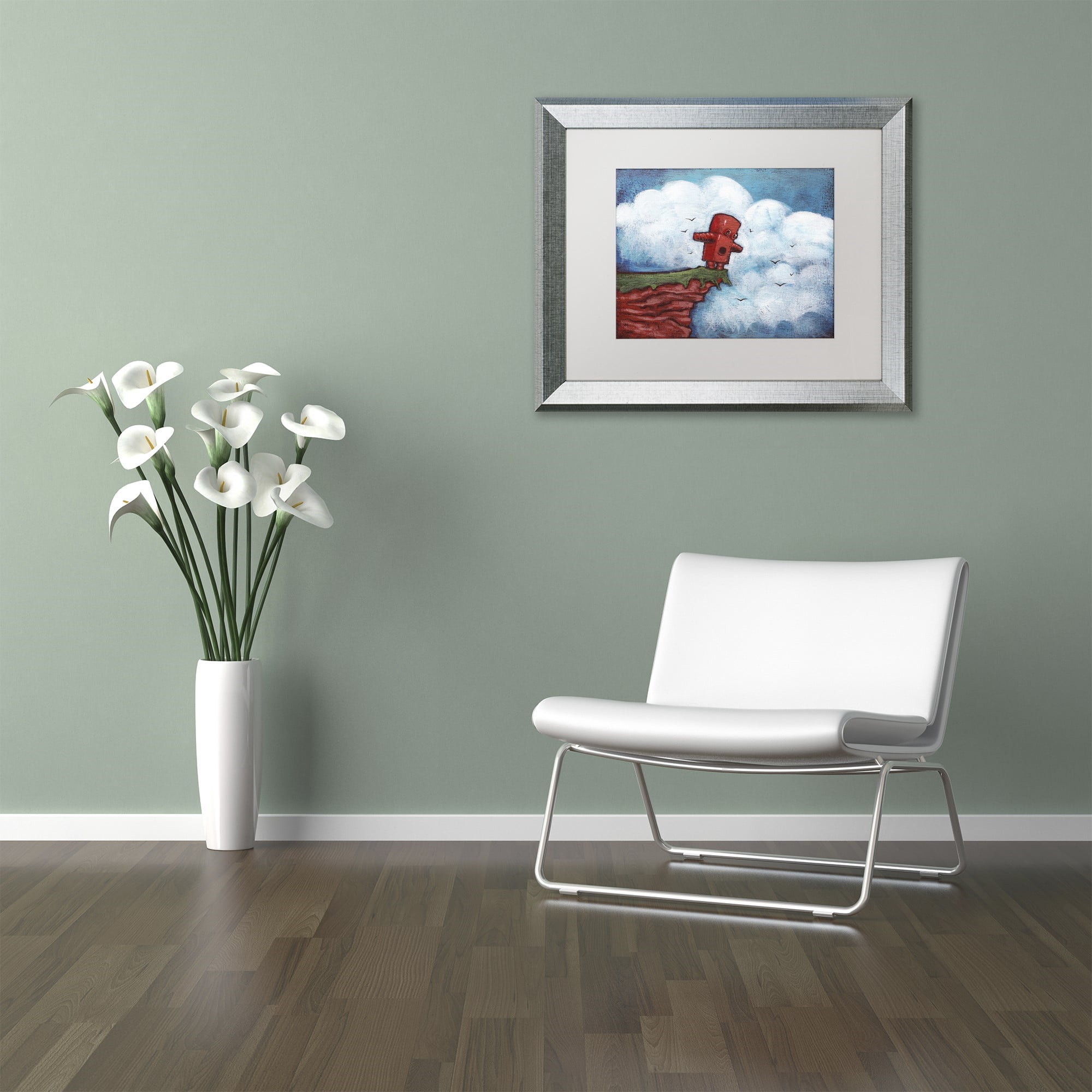 Trademark Fine Art 'Flight' Canvas Art by Craig Snodgrass, White Matte, Silver Frame