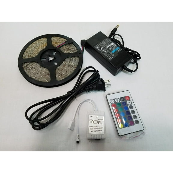 5M RGB 3528 5050 Waterproof LED light 44 Key Remote 12V Power Supply Christmas (3528 RGB 24 key Power)