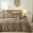 thumbnail image 1 of Ensemble de Housse de Couette en Coton Lavé Toucher Lin Naturel Anti-Froissement Léger Confortable (Très Grand Lin), 1 of 6