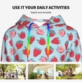thumbnail image 4 of Salouo Strawberries Pattern Hoodie Sweatshirts for Women, Autumn Pullover Hoodie Workout Sweat Women's Long Sleeve Preppy Sweatshirts-Medium, 4 of 7