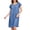 Blue, variant on Women's Lace Trim Satin Nightgown Short Sleeve Scoop Neck Mid-Length Silky Loose Fit Sleep Dress Red Free Size
