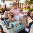 thumbnail image 3 of Golf Cart Seat Covers for 2 Seater,Colorful Oil Painting Microfiber Cart Seat Towel Blanket,Vintage Spring Birds Animals Absorbent Breathable Non Slip Bench Seats Protector for Golf Course 51"x31", 3 of 9