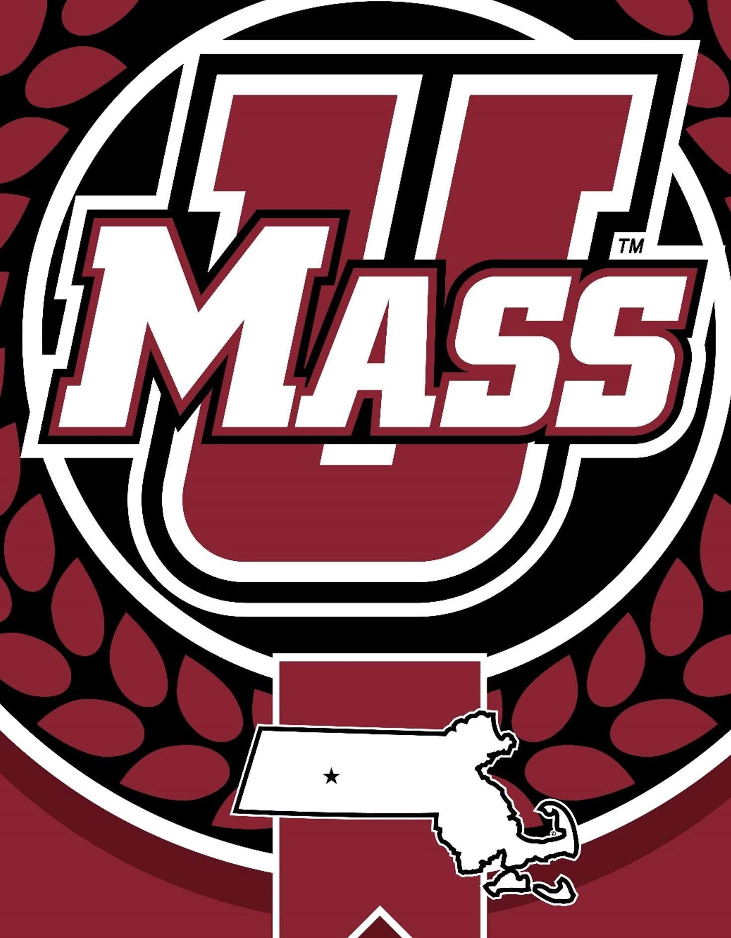 Umass NCAA Apex Silk Touch Sherpa Throw 50x60 inches