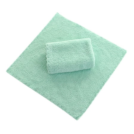 

NEGJ Coral Fleece Square Handkerchief Soft Absorbent Towel Dish Towels 30*30cm