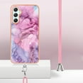 thumbnail image 3 of Case for Samsung Galaxy A25 5G, Adjustable Detachable Crossbody Strap Neck Strap Silicone Bumper Marble Painted TPU Ultra Thin Shockproof Protective Phone Case Cover for Galaxy A25 5G, Pink, 3 of 7
