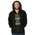 thumbnail image 3 of Walk With Jesus Christ Run Religious Zip Up Hoodie Men's Women's Brisco Brands L, 3 of 6