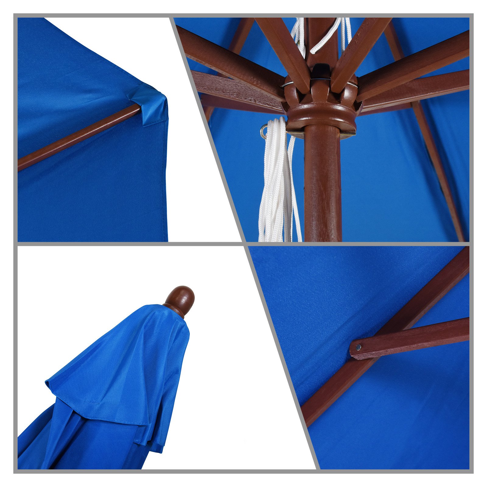 California Umbrella 9 ft. Wood Polyester Market Umbrella - image 3 of 3