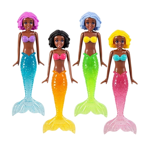 Mermaiid Bath Toys, 4 Wind-Up Mermaiid Dolls, Pool Swim Toys for Kids Toddlers, Mermaiids Gifts for Girls