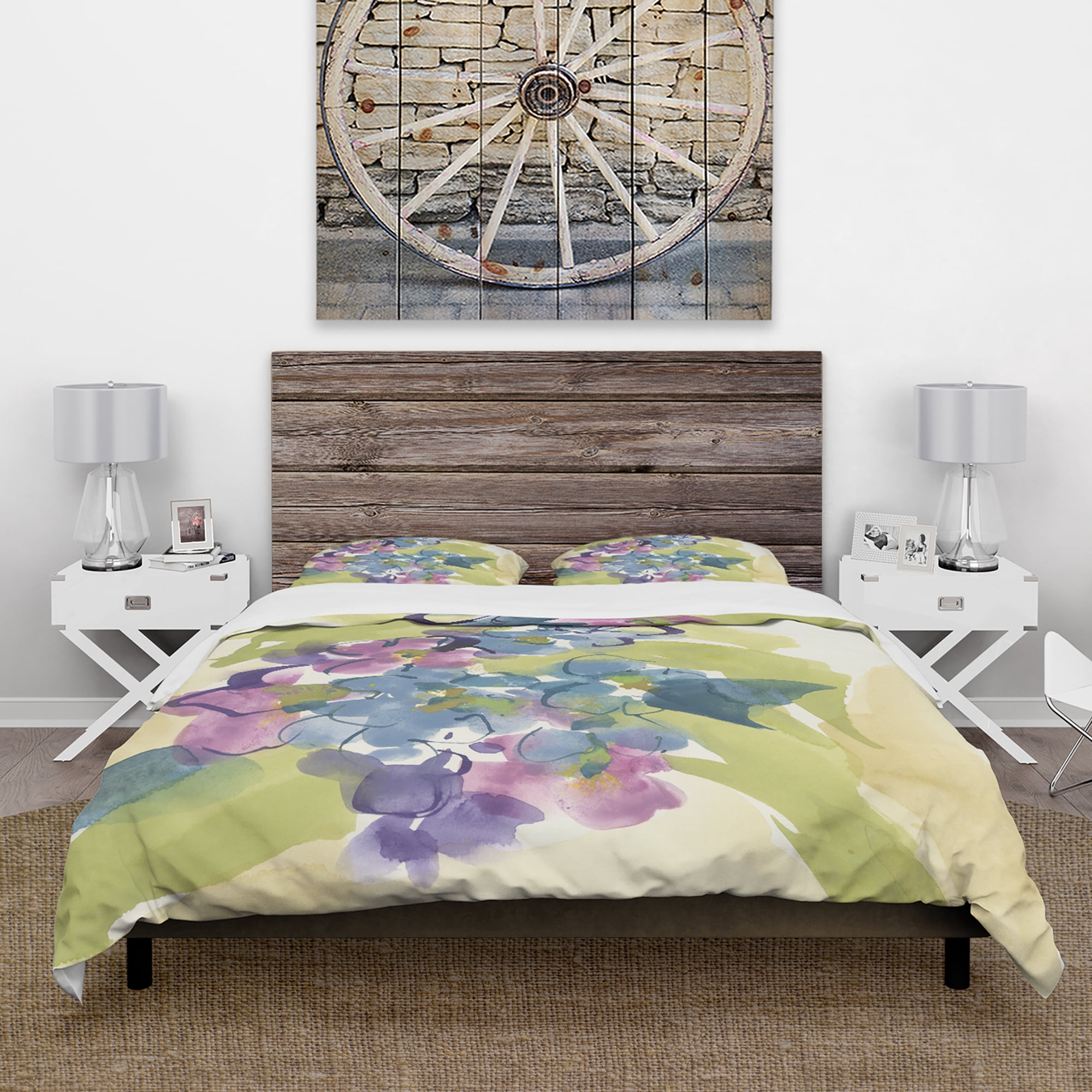 Designart 'Spring Bouquet II' Traditional Duvet Cover Set