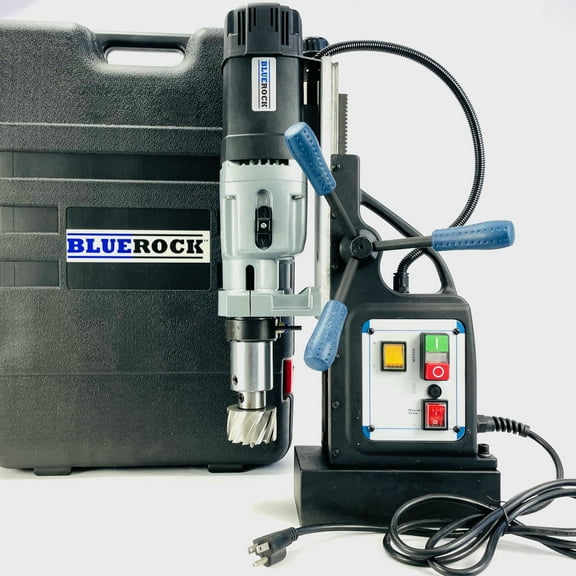 BLUEROCK ® Model TYP-75 Magnetic Drill Press & Case 3" Annular Cutter Capacity, 2-Speed, Reversible TYPHOON 75