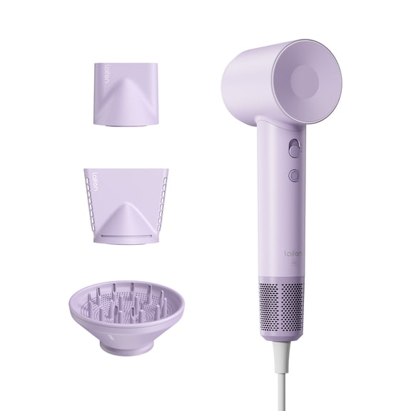 Laifen SE Hair Dryer, 105,000 RPM Ionic Blow Dryer with 3 Magnetic Attachments - Purple