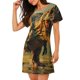 thumbnail image 2 of Disketp Realistic Style Forest Dinosaur para Camisón Corto de Manga Corta para Mujeres, Camisón Cómodo con Escote Redondo, Bonito y Confortable, 2 of 6