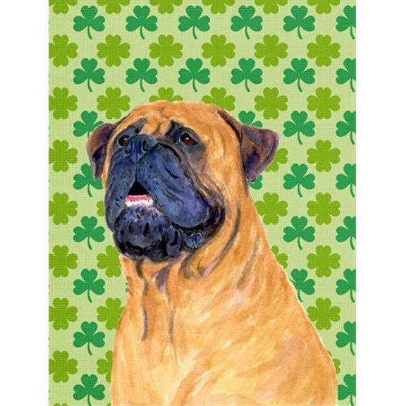 11 x 15 in. Mastiff St. Patricks Day Shamrock Portrait Flag Garden Size