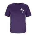 thumbnail image 4 of Blczomt T Shirts for Man Summer Beach Casual Palm Tree Printed Graphic Tees Crew Neck Loose Purple Short Sleeve Shirts Men, 4 of 5