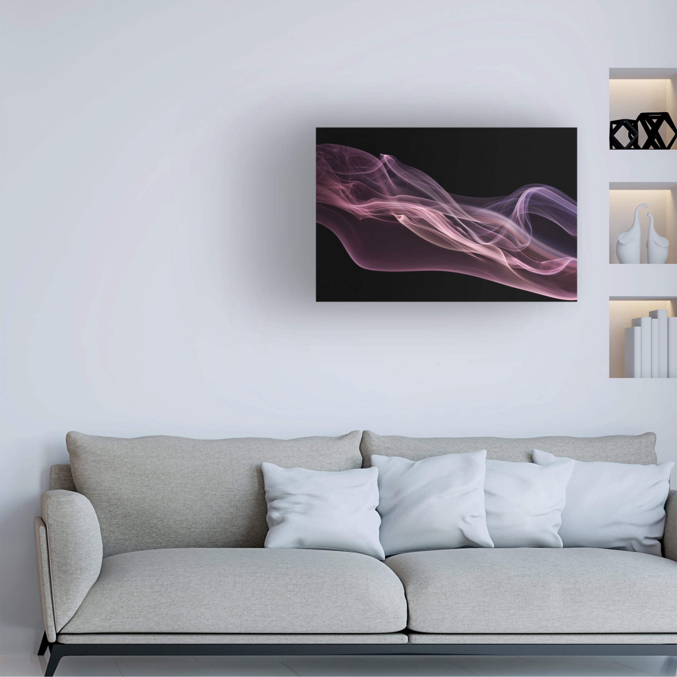 Canvas Wall Art - Heidi Westum 'Floating Purple In Pink' Wall Art for Living Room, Bedroom, or Office D?cor by Trademark Fine Art - 19 x 12 Inches