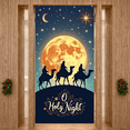 thumbnail image 5 of Religious Christmas Banner Holy Night Scene Moon Stars Backdrop for Holiday Celebration Indoor Decoration, 5 of 9
