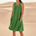 thumbnail image 2 of Wdgfv Robes d'Été pour Femmes 2026 Décontractées Sans Manches Longueur Genou Robe Fluide Bohème Plage Complexe, 2 of 8