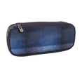 thumbnail image 2 of Lsque Retro Blue Glitter Printed Big Capacity PU Leather Pencil Case Large Pencil Pouch Stationery Pen Bag Pencil Holder for Teen, 2 of 6