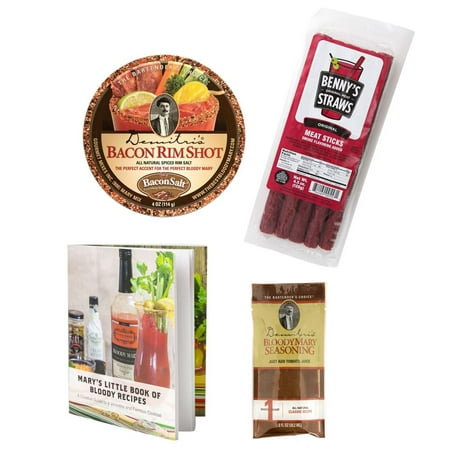 Bloody Mary Must Haves Mini Pack - Includes Demitri's Classic Mix, Bacon Rim Salt, Meat Straws, & Recipe (Best Reef Salt Mix 2019)