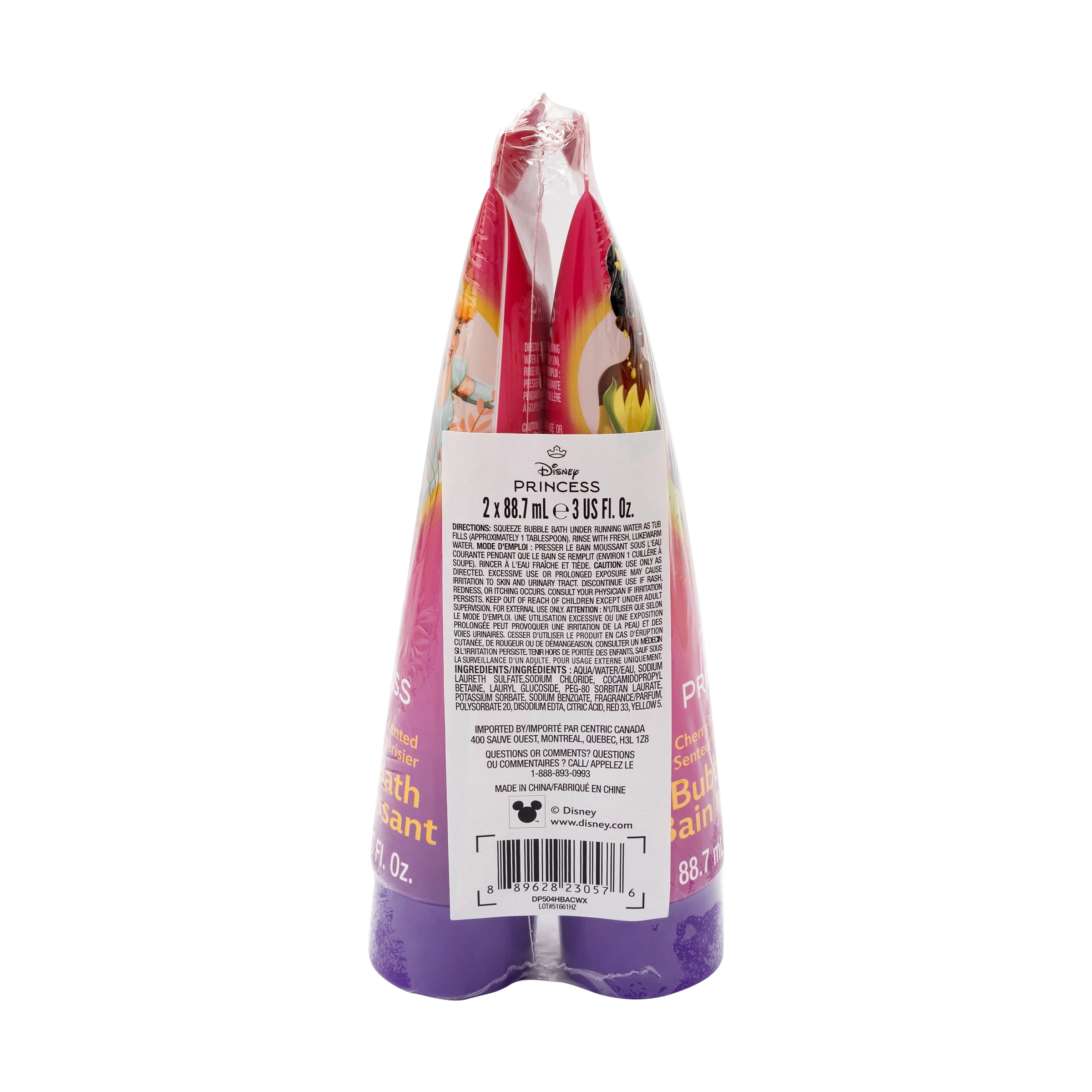 Disney Princess 2 Pack Bubble Bath Tube Set