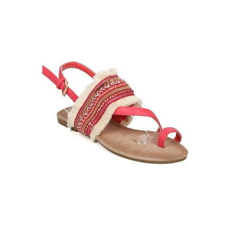 

New Women Nature Breeze Dolly-05 Toe Ring Tribal Slingback Flat Sandal