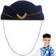 thumbnail image 1 of EeaseMX Sombrero de azafata de aire para mujer Sombrero de asistente de vuelo de lana Gorra de azafata para disfraz Cosplay Interpretación musical - Talla M (azul marino), 1 of 7