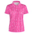 thumbnail image 4 of Womens Short Sleeve Tops Plus Size Digital Print Loose Lapel Top Casual Basic Tee L, 4 of 4