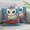 thumbnail image 3 of Orinice Owl Graphic Decorative Cushion Throw Pillow Cover for Home Couch Living Room Bed Sofa, Short Plush 1PC 24x24in, 3 of 5