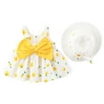 thumbnail image 2 of RTKFRFLM Toddler Girls Casual Dresses Summer Solid Color Sleeveless Dress With Bow Print Casual Strap Dress Girl Beach Sundress Dresses,Size 18-24 Months, 2 of 3