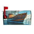 Fotbe Floral Ship On Ocean Mailbox Covers Post Letter Box Cover Garden