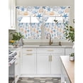thumbnail image 4 of Blue Coastal Coral Swag Curtains for Living Room/Bedroom Windows, Ocean Starfish Shell Marine Life Kitchen Curtains and Valances Set 36 Inch Length, Light Filtering Swags Valance Curtain Panels, 4 of 5